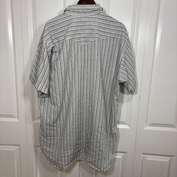 Panhandle Slim 19 Pearl Snap Western Shirt Men Gray Stripe Cowboy Rodeo - Picture 2 of 6